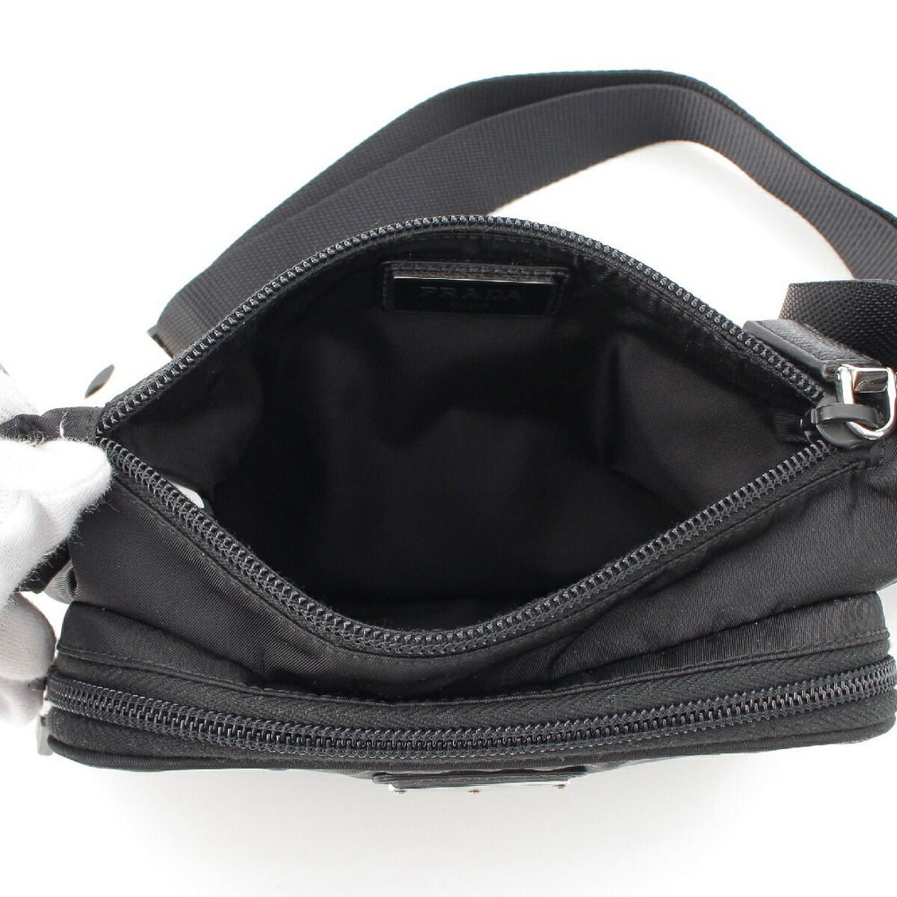 Prada Triangle Logo Re Saffiano Waist Bag Black - Picture 6 of 10